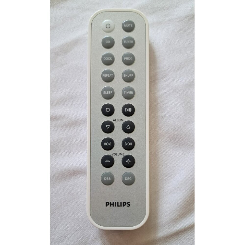 Philips MCM118D Micro‎ Hi-Fi System Remote Control Gray Rectangular